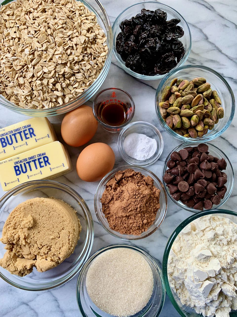 Ingredients assembled for Good Night Cookies