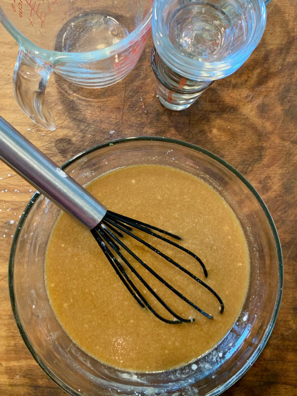 Sauce ingredients whisked together