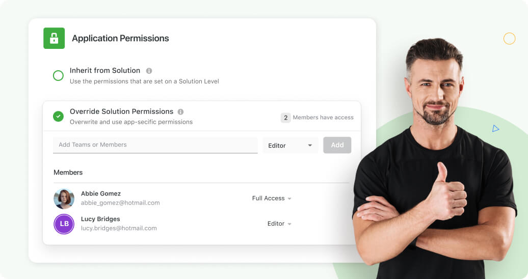 Customize permissions for your Solutions