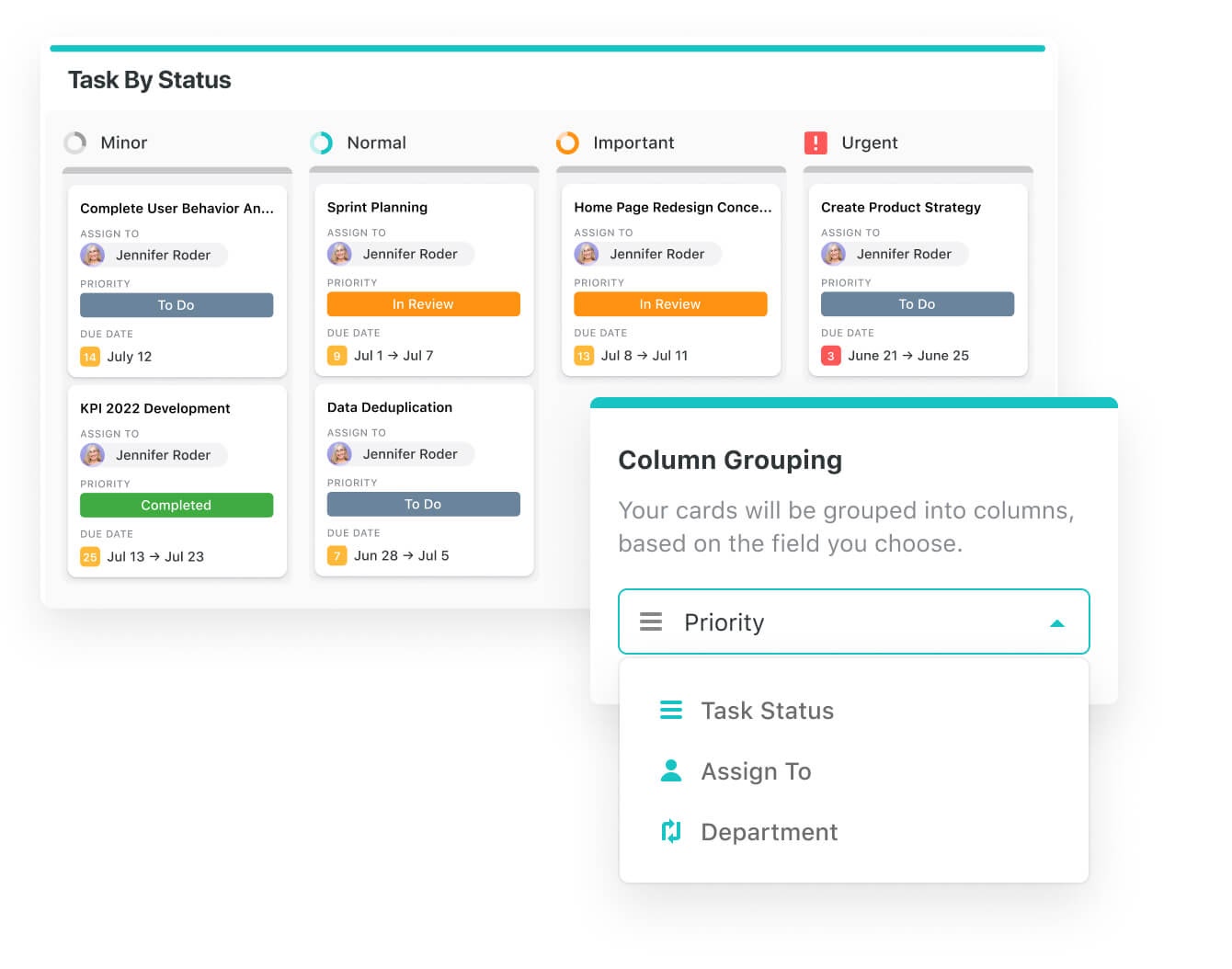 SmartSuite's Kanban view in action