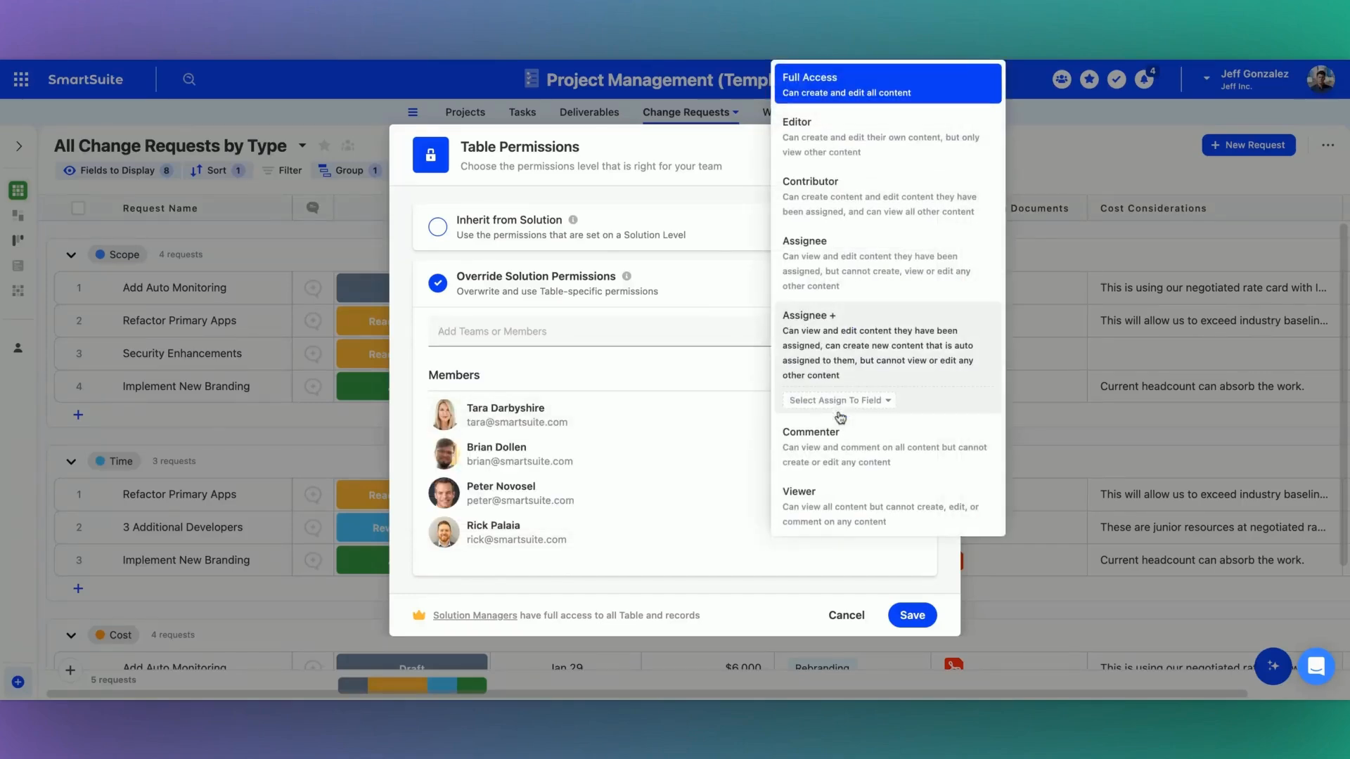 SmartSuite Permissions SmartSuite Permissions