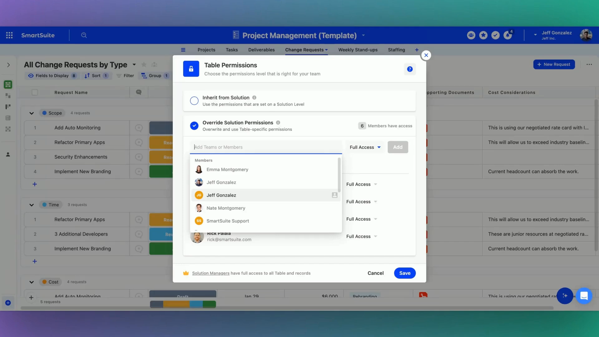 SmartSuite Permissions SmartSuite Permissions