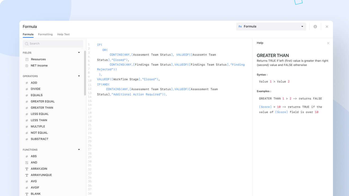 Whats New page - Formula Builder