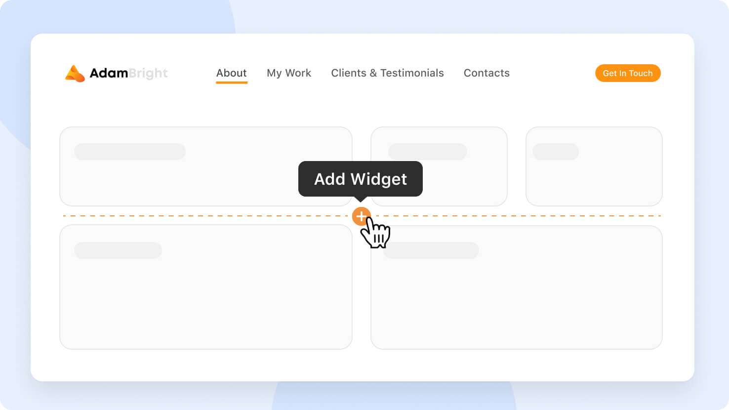 Whats New page - Add Widget Inline