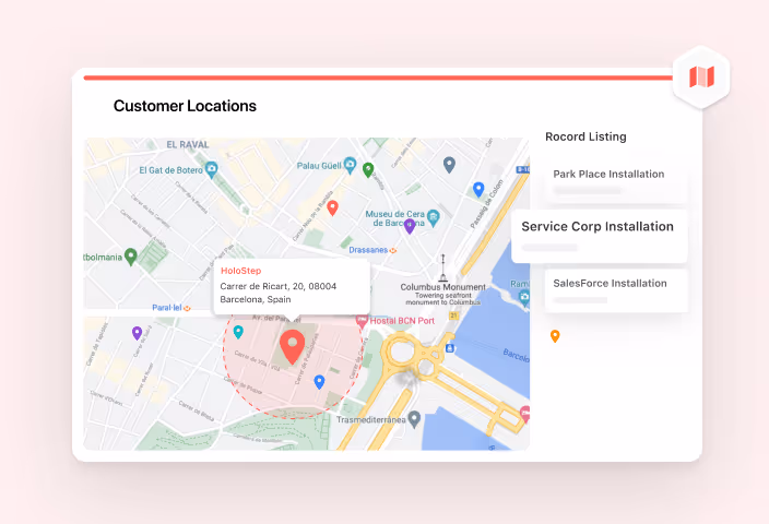 Map with colored pins of supplier locations