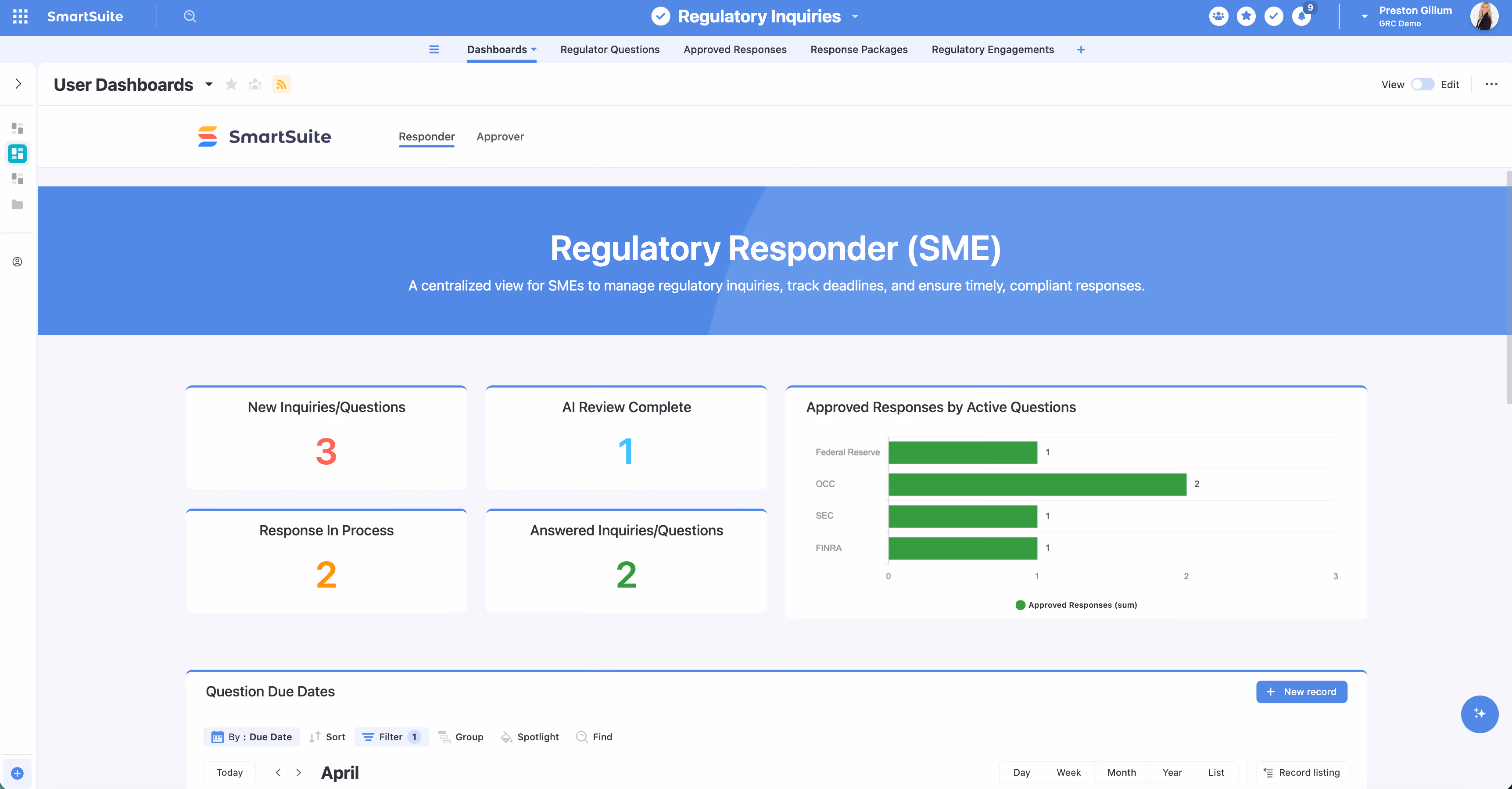 Regulatory Inquiries Product