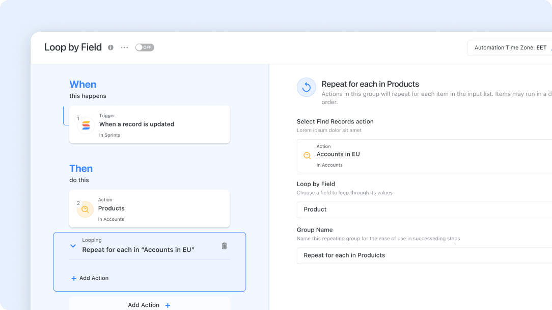Automations: Loop Over Field Values
