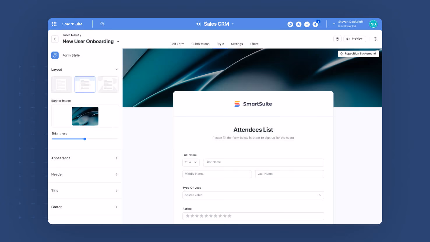Forms: Layout and Appearance