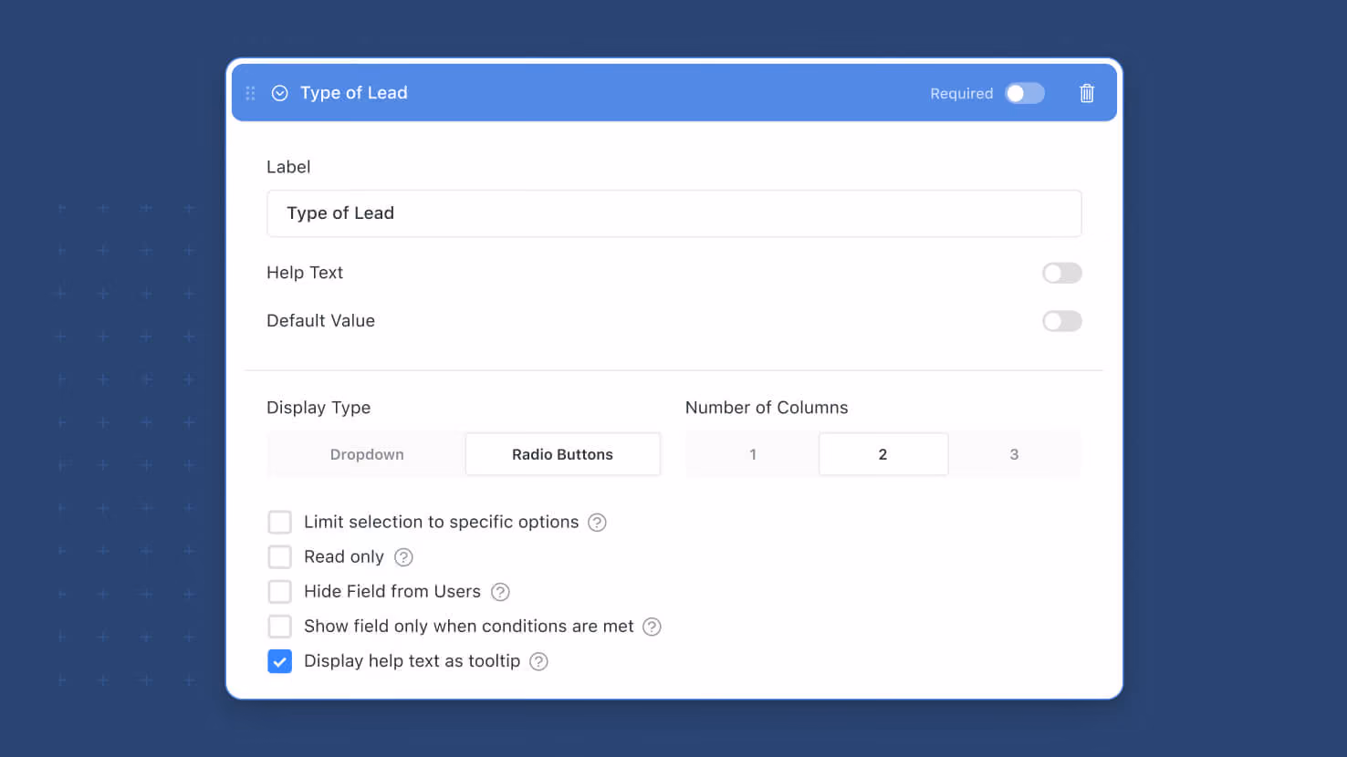 Forms: Select Field Display Types