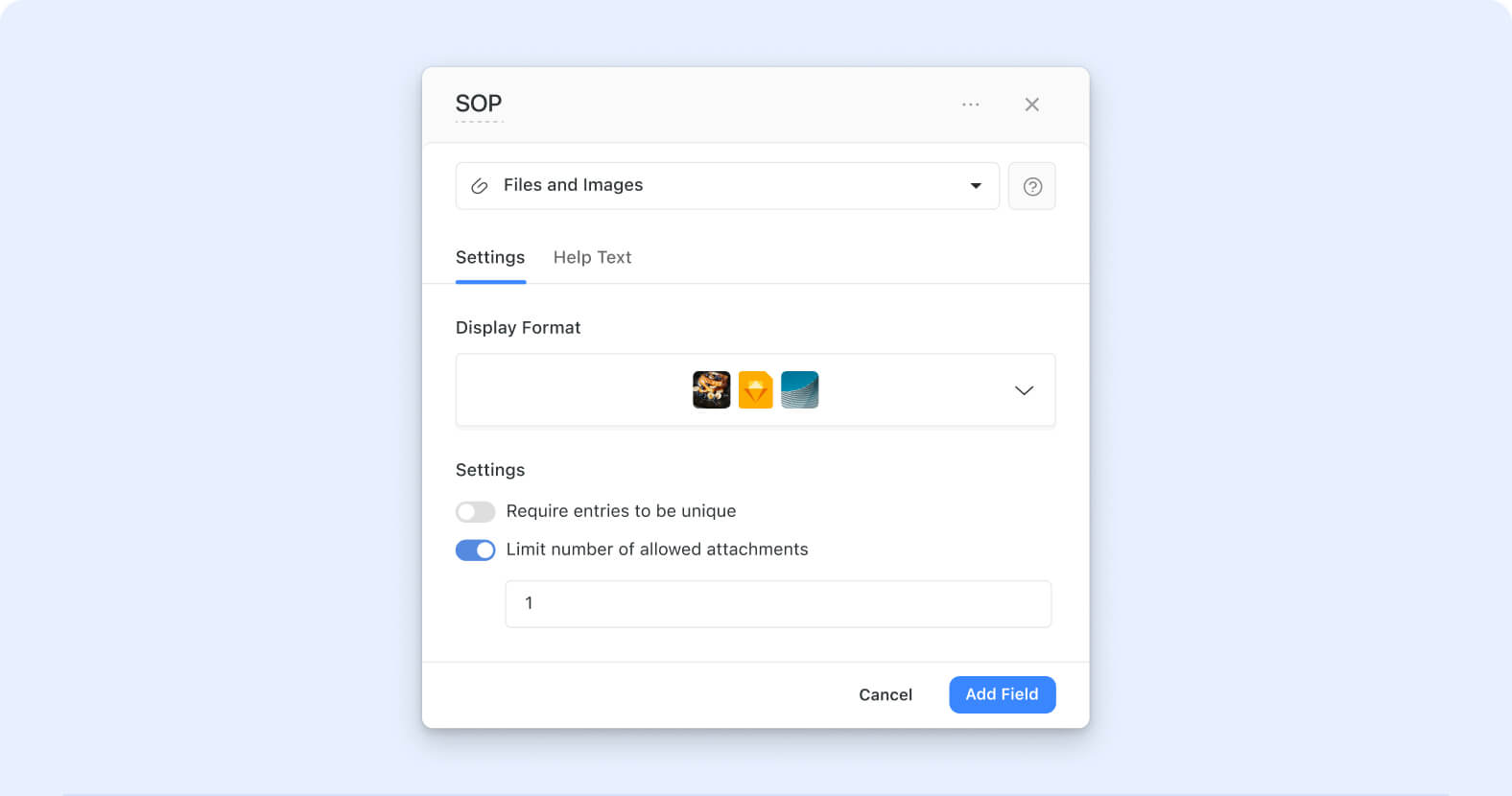 Files and Images Field: Attachments limit