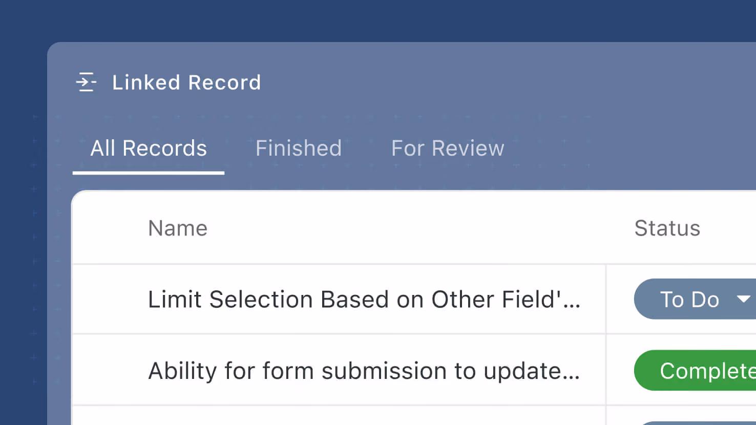Linked Records: Static Filters