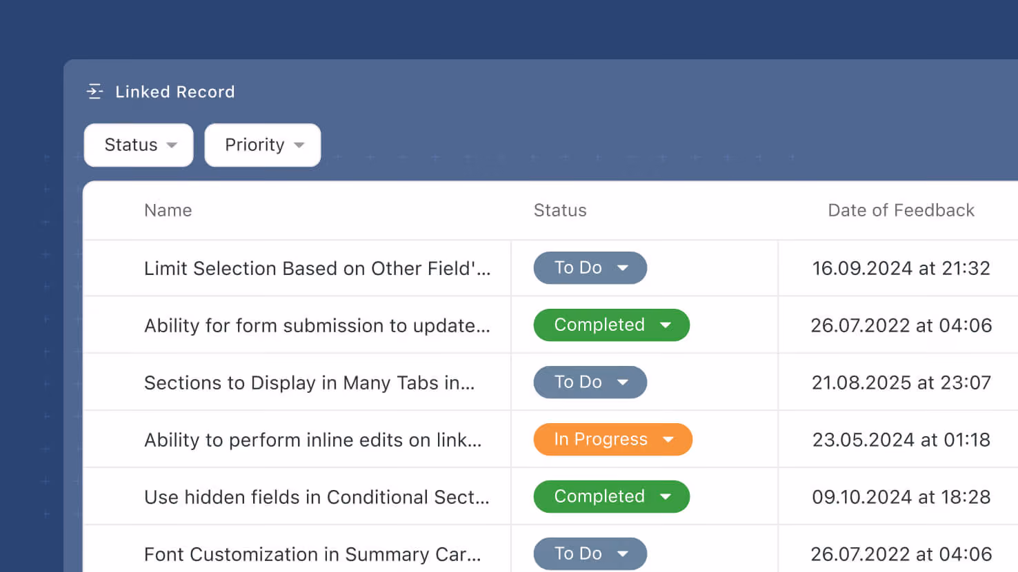 Linked Records: Dynamic Filters