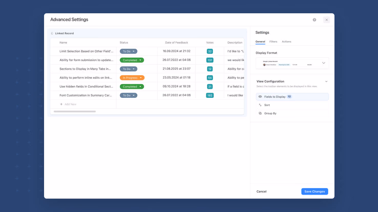 Linked Records: Advanced Settings