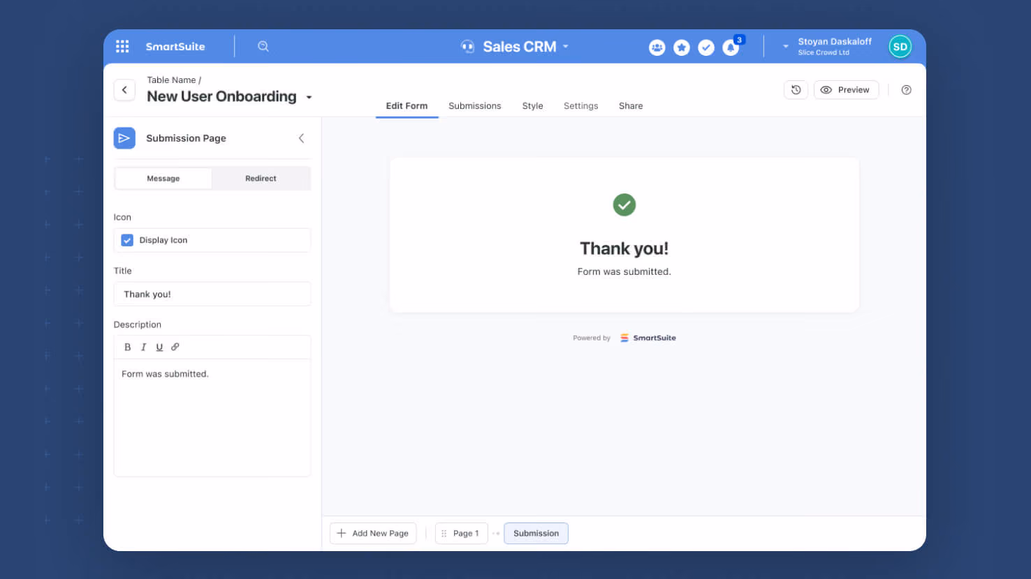 Forms: Enhanced Submission Page