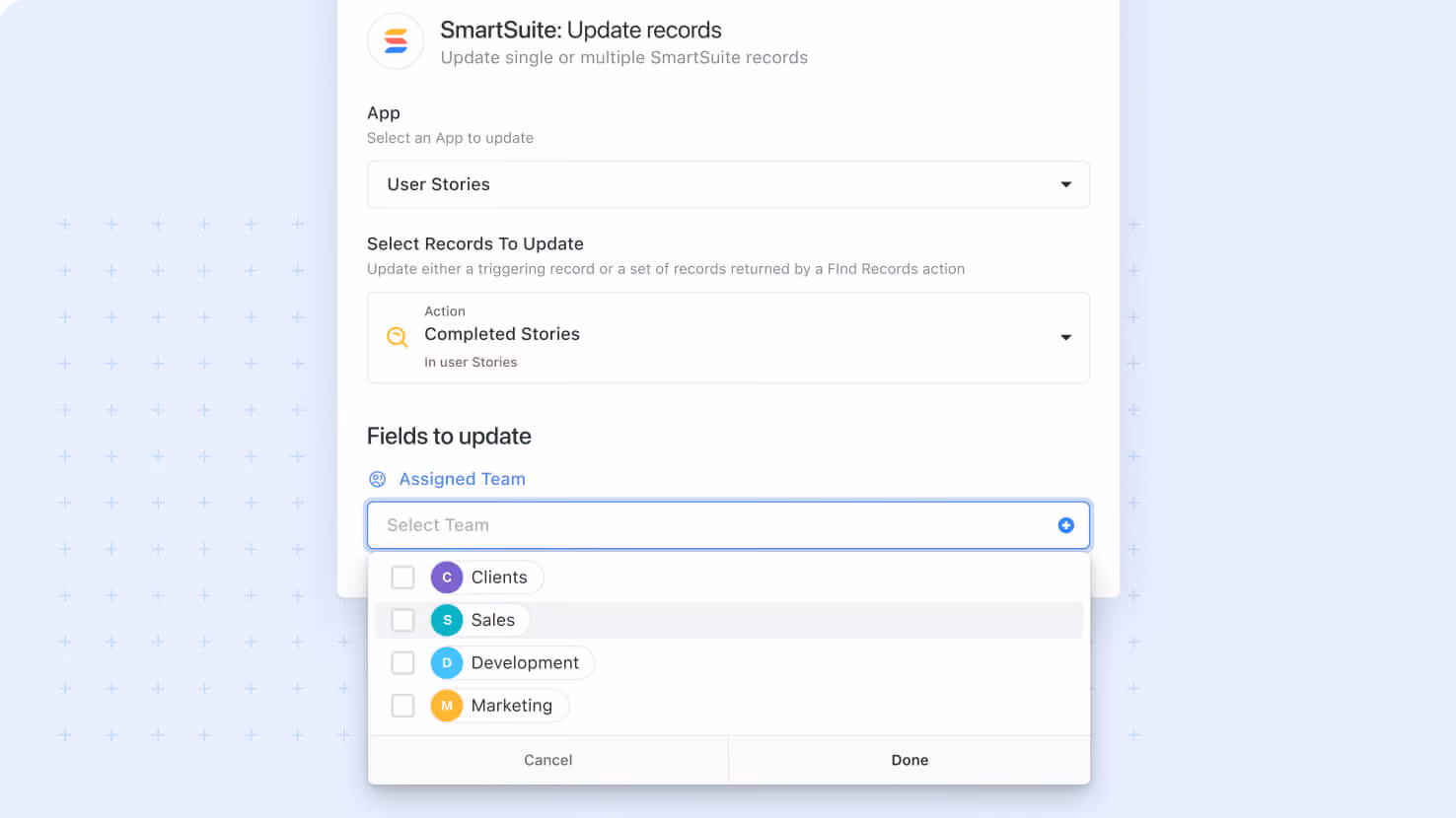 Automations: Support for Team Field
