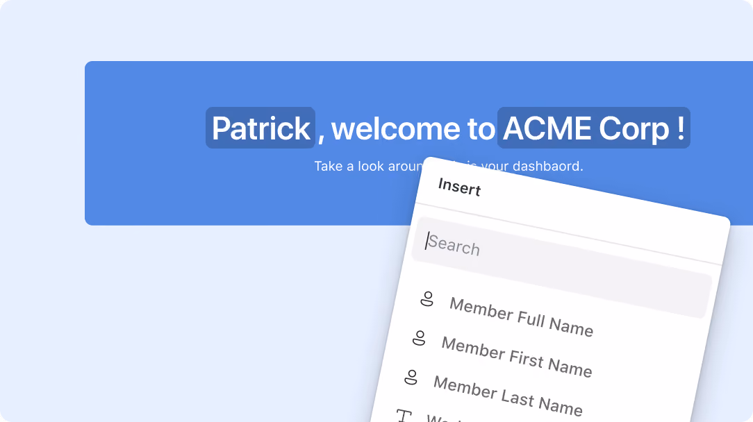 Banner Widgets: Dynamic Values