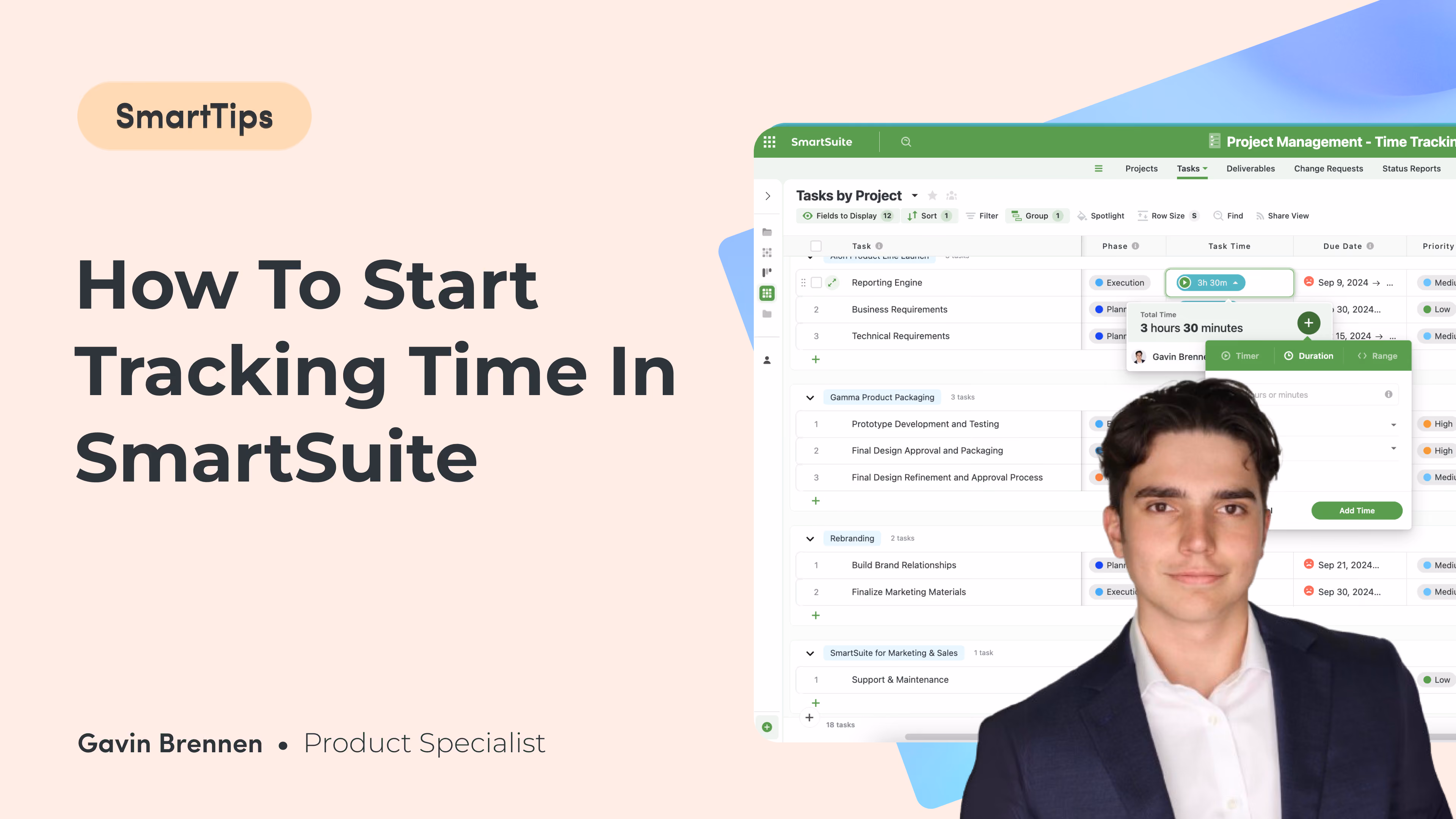 How To Start Tracking Time in SmartSuite