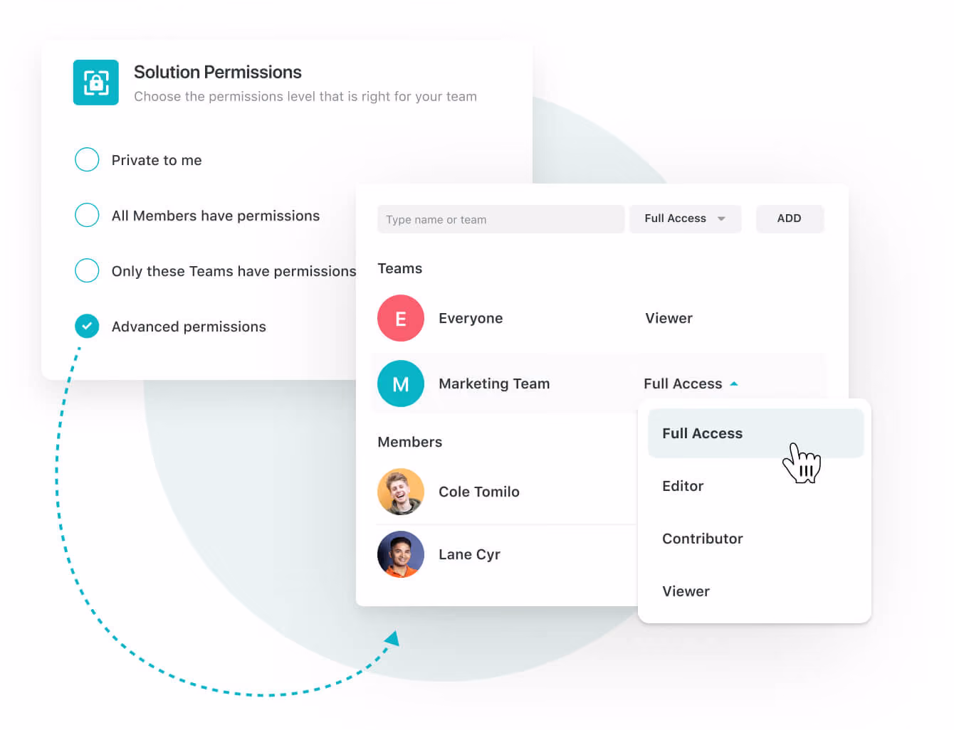 Advanced permissions ensure the right people have access