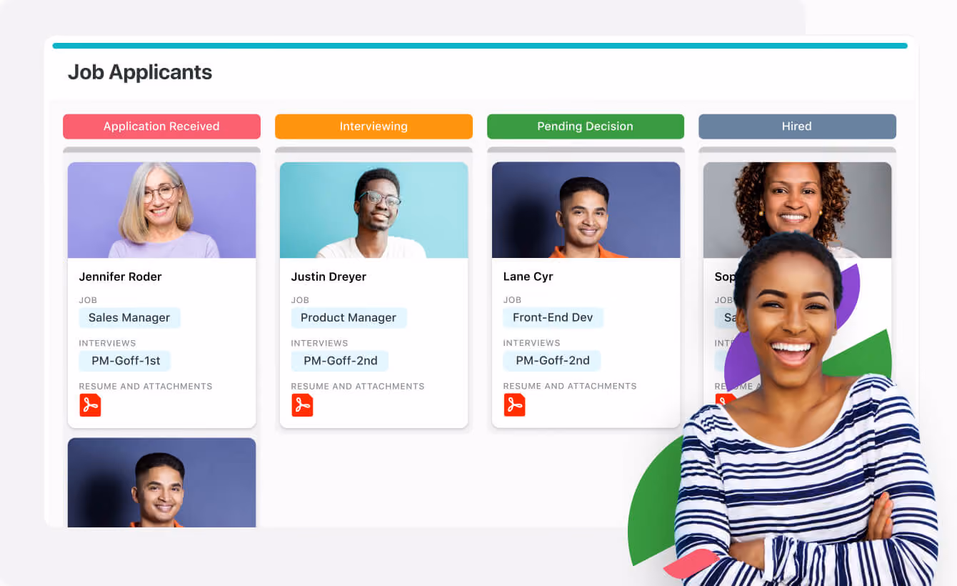 Manage job applicant workflows with Kanban View