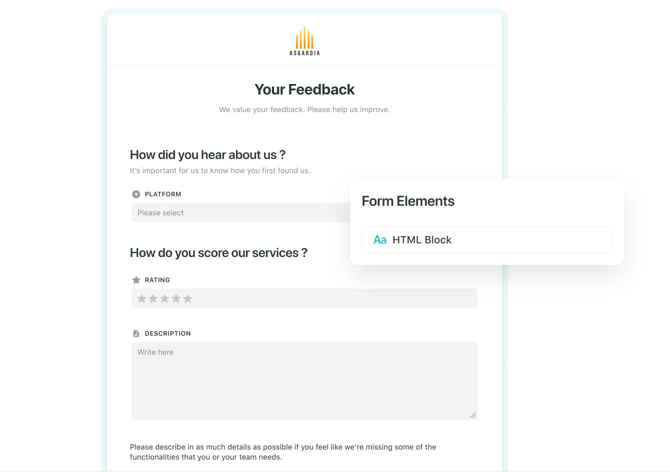 Use form elements and stylize your form