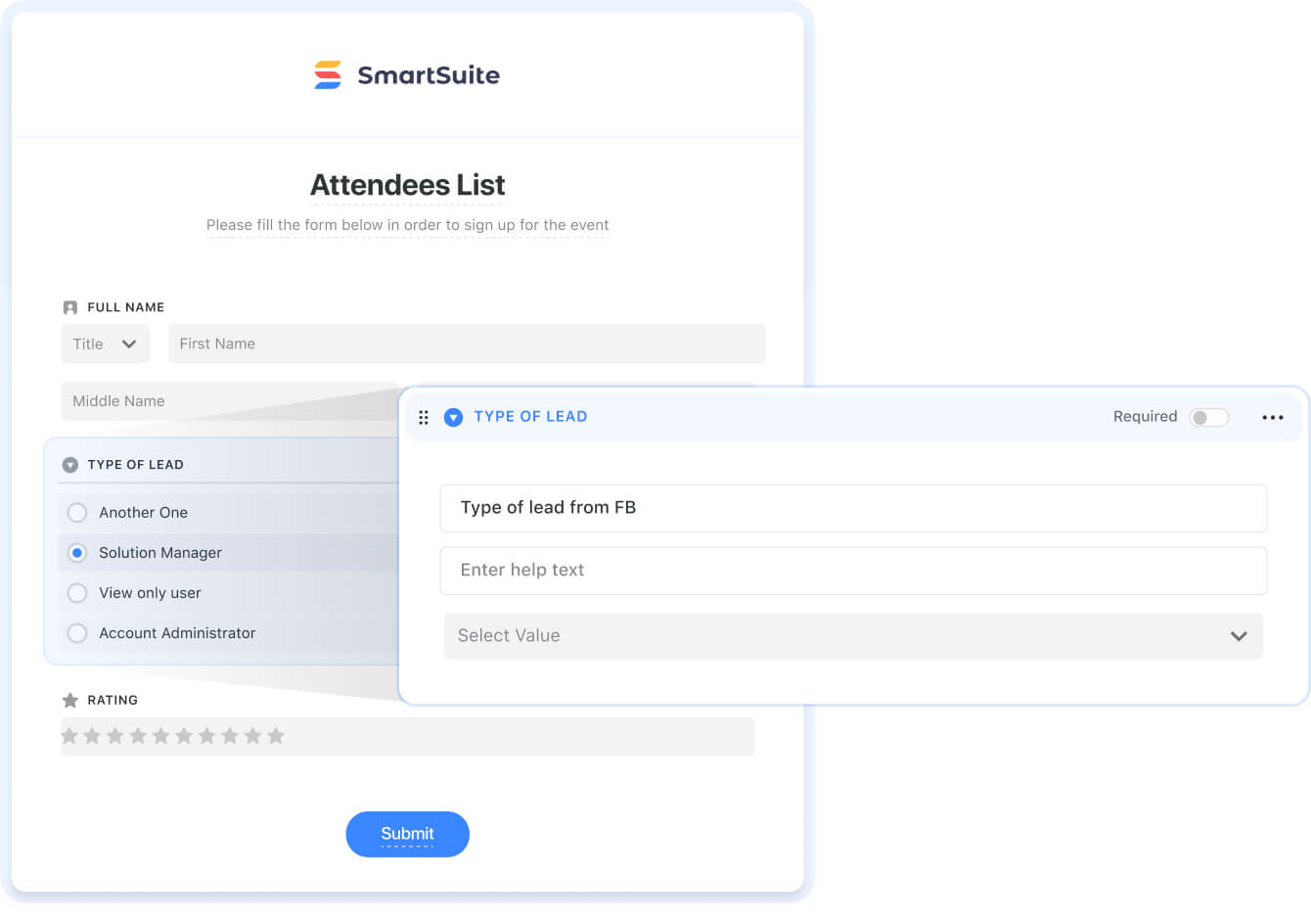 Adjust the form fields display settings