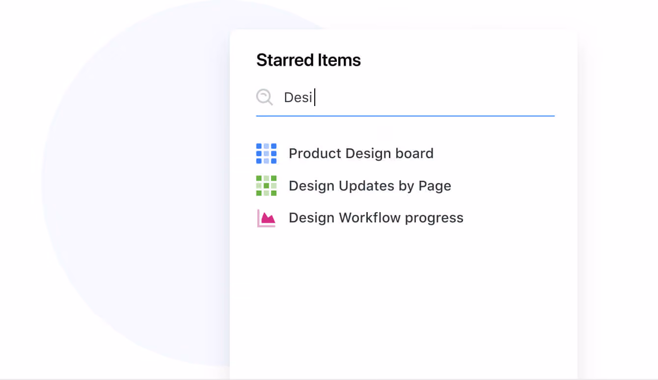 Search all your starred items