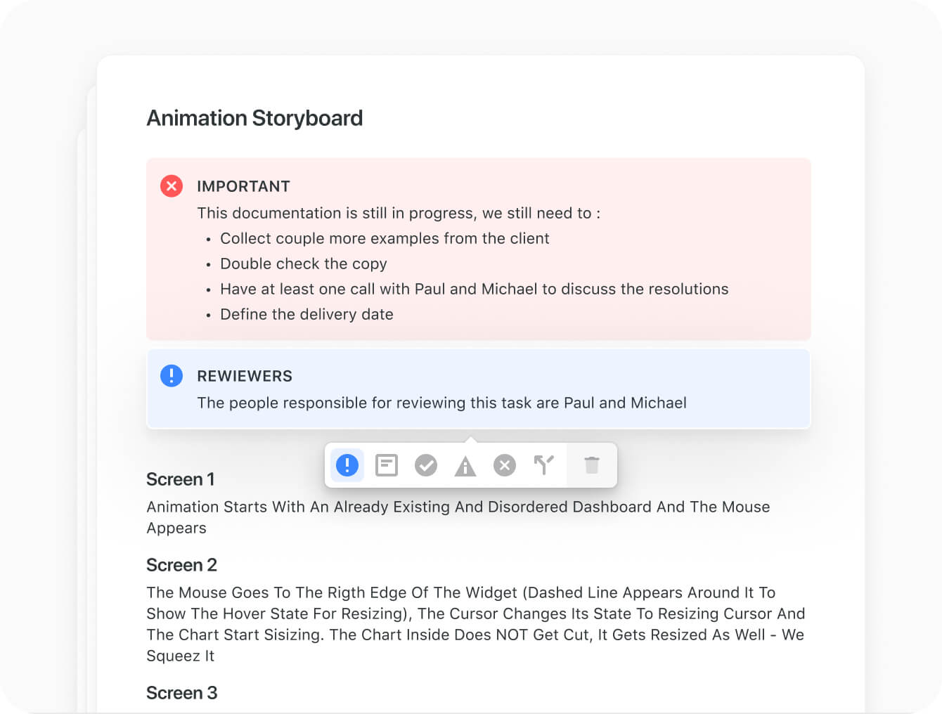 You can create callouts in the SmartDoc field