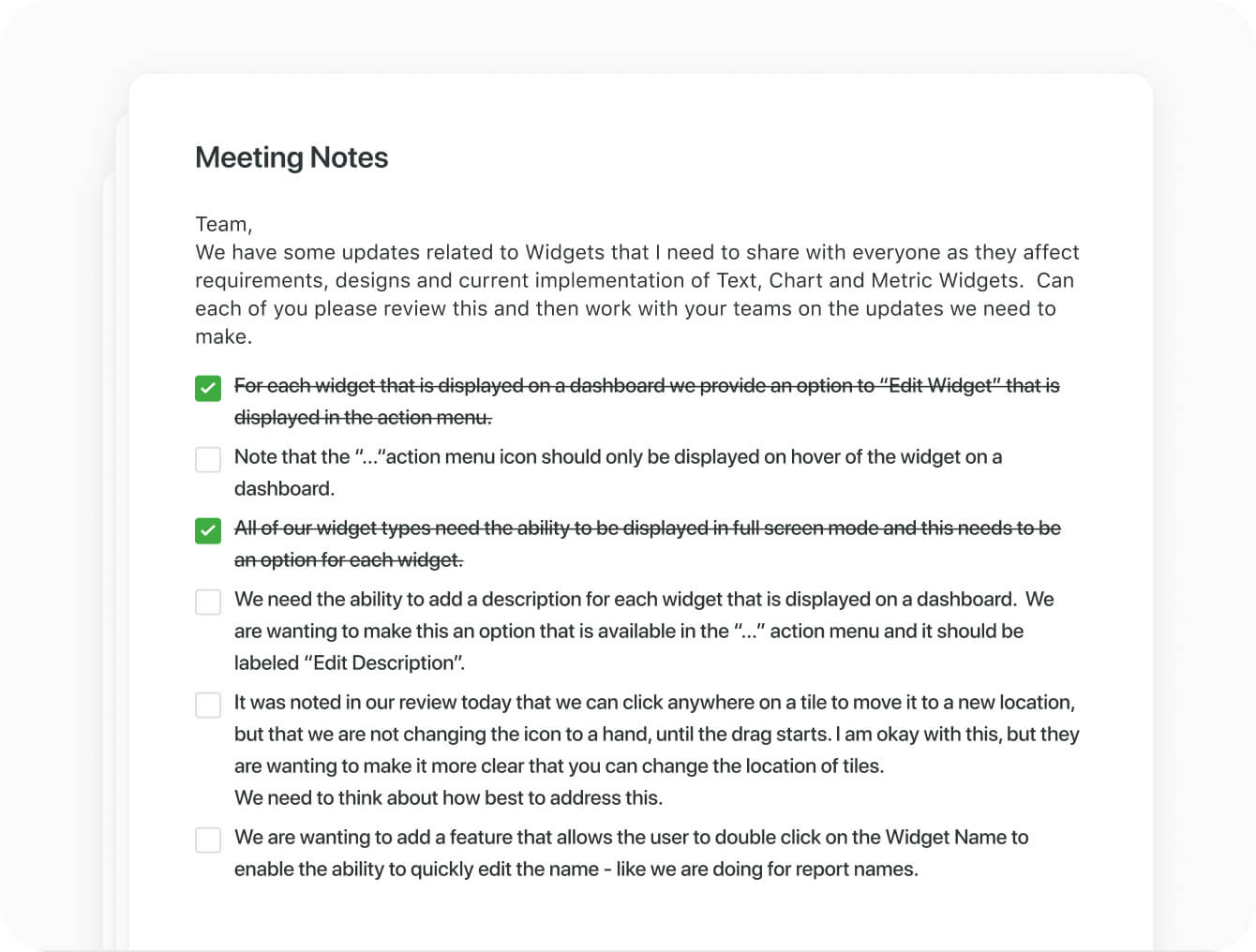You can create checklists in the SmartDoc field