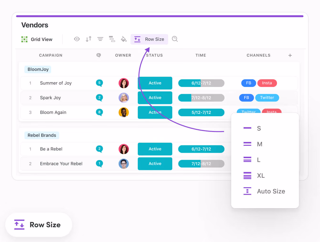 Automatically adjust row sizes in a grid report