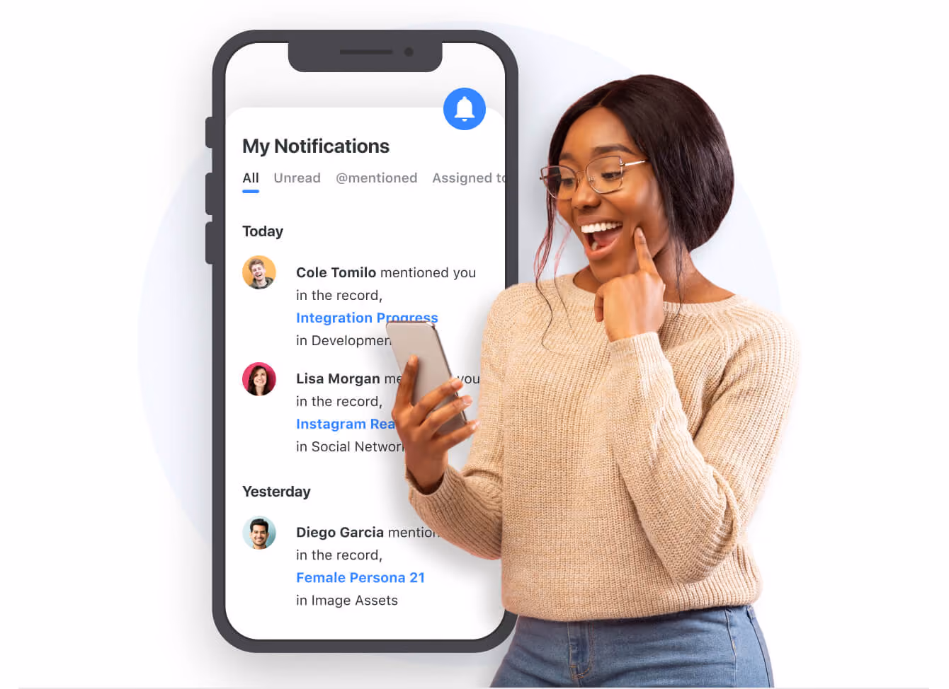 Send mobile notifications for important changes and events