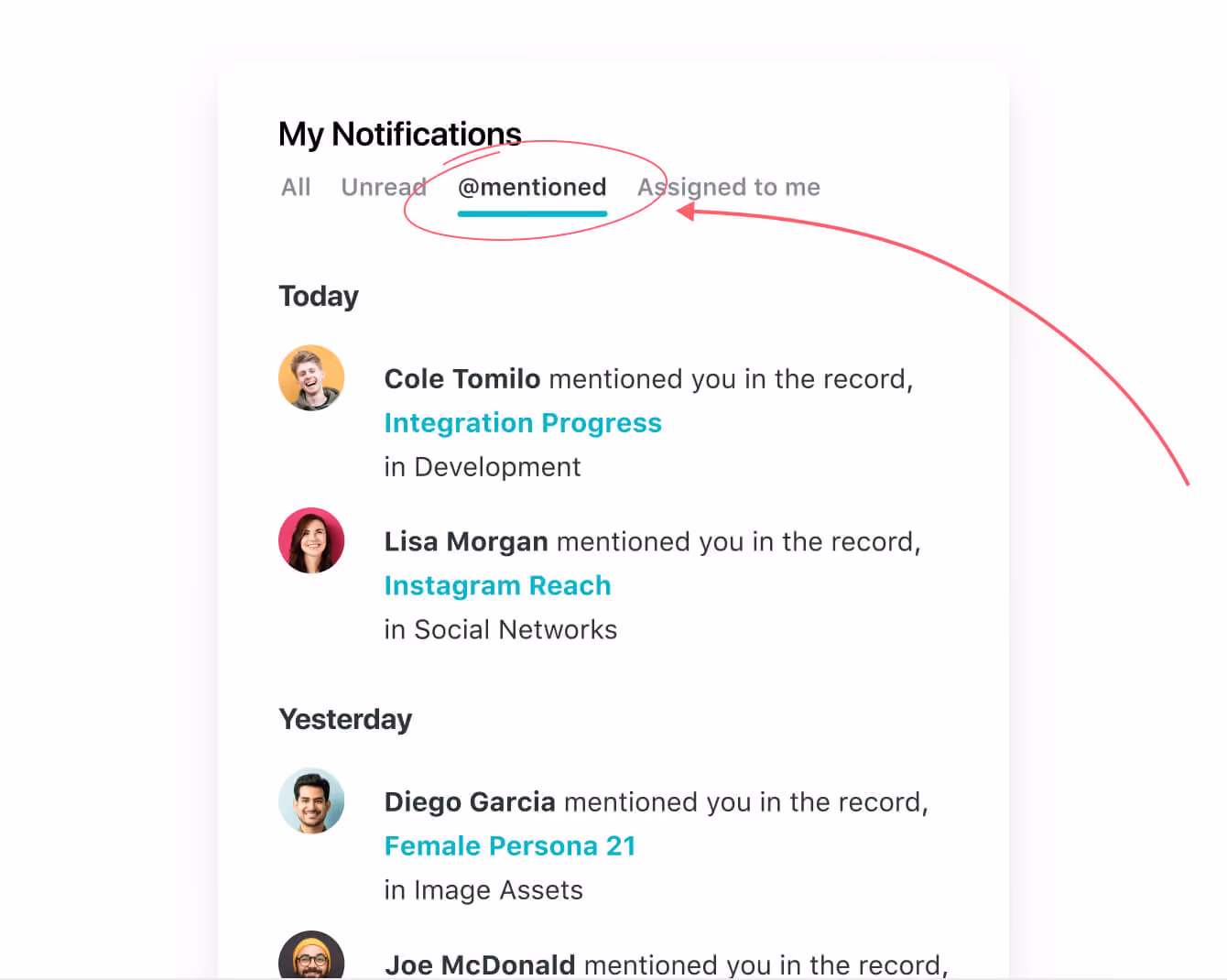 Be alerted when you are mentioned