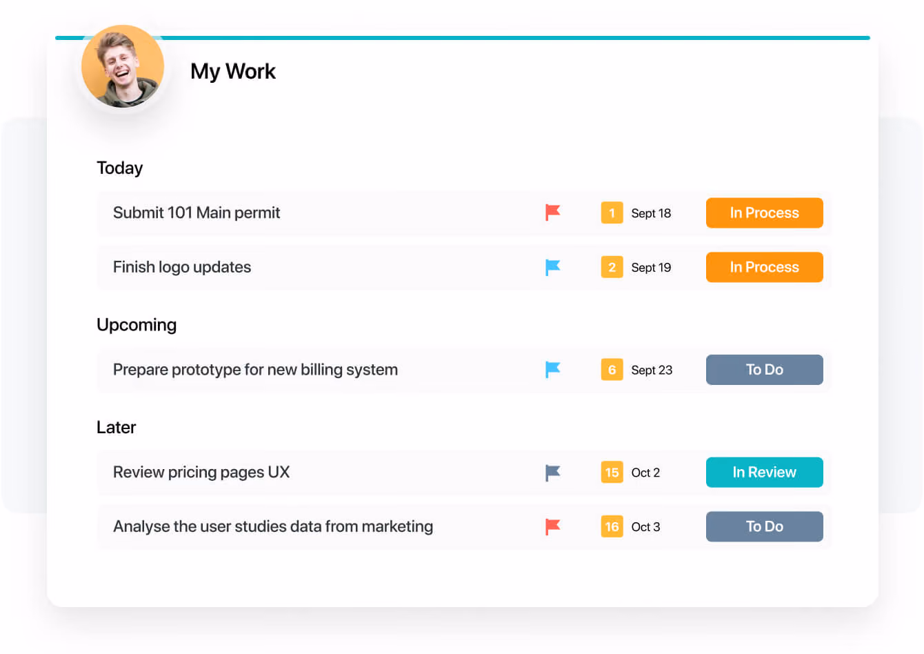 My Work consolidates you tasks into a single list