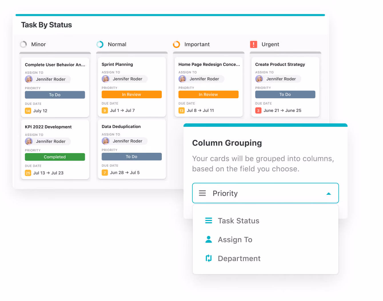 Select the field to group by in Kanban View