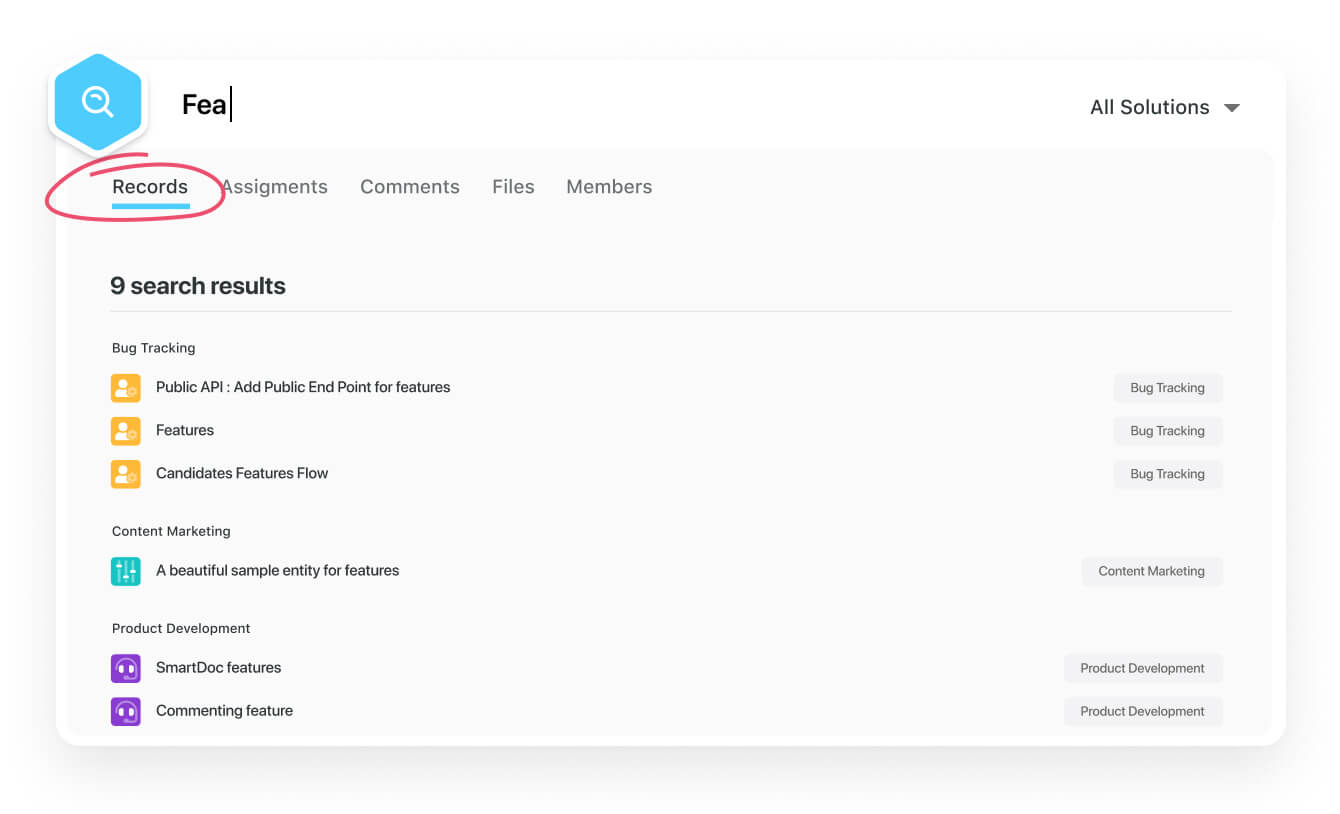 Search all of your records with Global Search