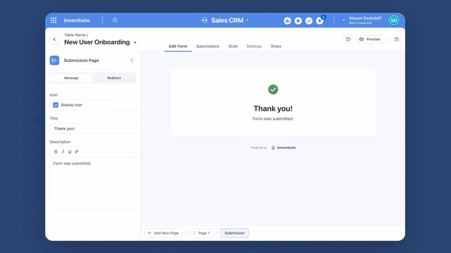 Whats New page - Forms - Submission Page