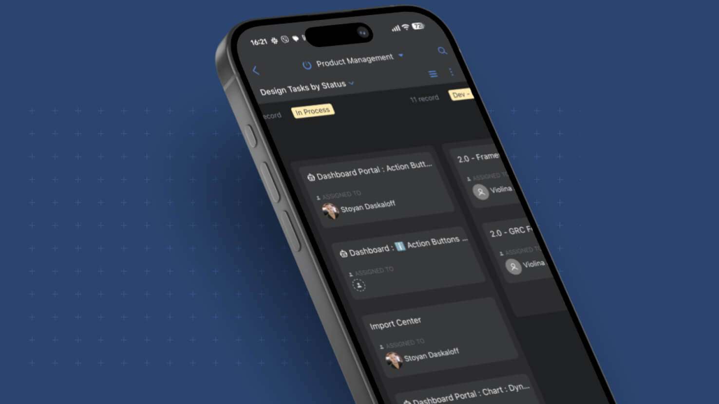 Whats New page - Mobile - Kanban View
