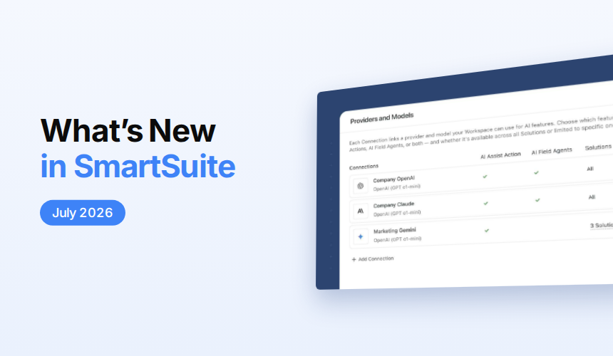 What's New in SmartSuite: July 2026