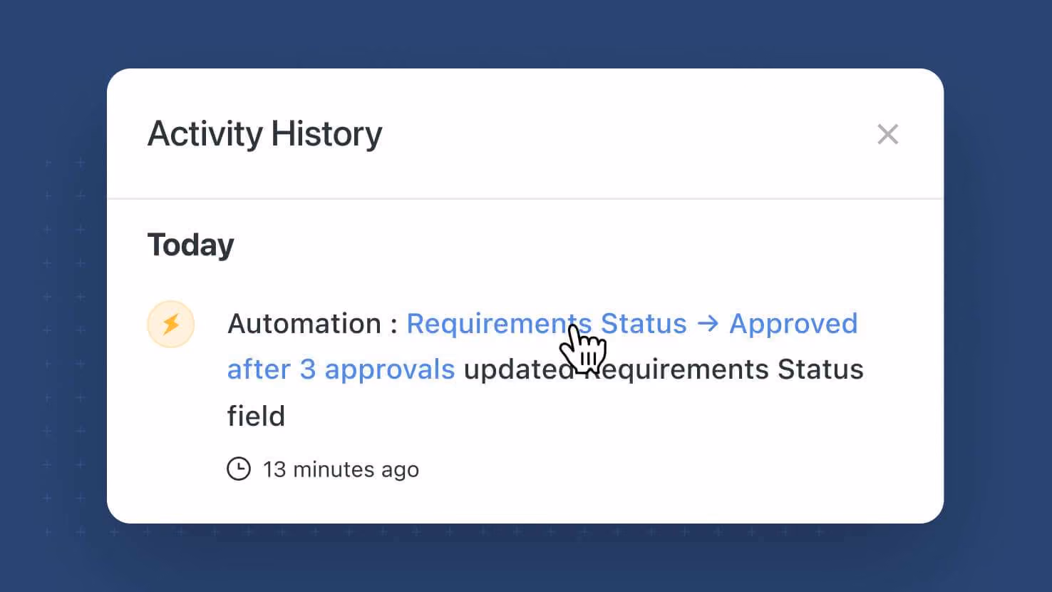 Whats New page - Activity History - Link to Automation Run