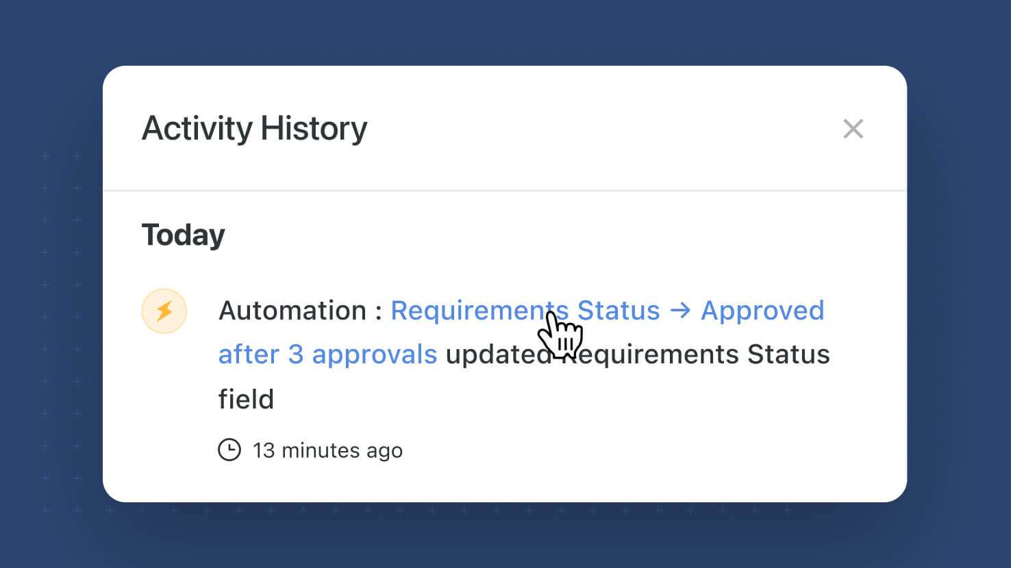 Whats New page - Activity History - Link to Automation Run