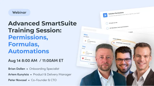 Advanced SmartSuite Training Session: Permissions, Formulas, Automations
