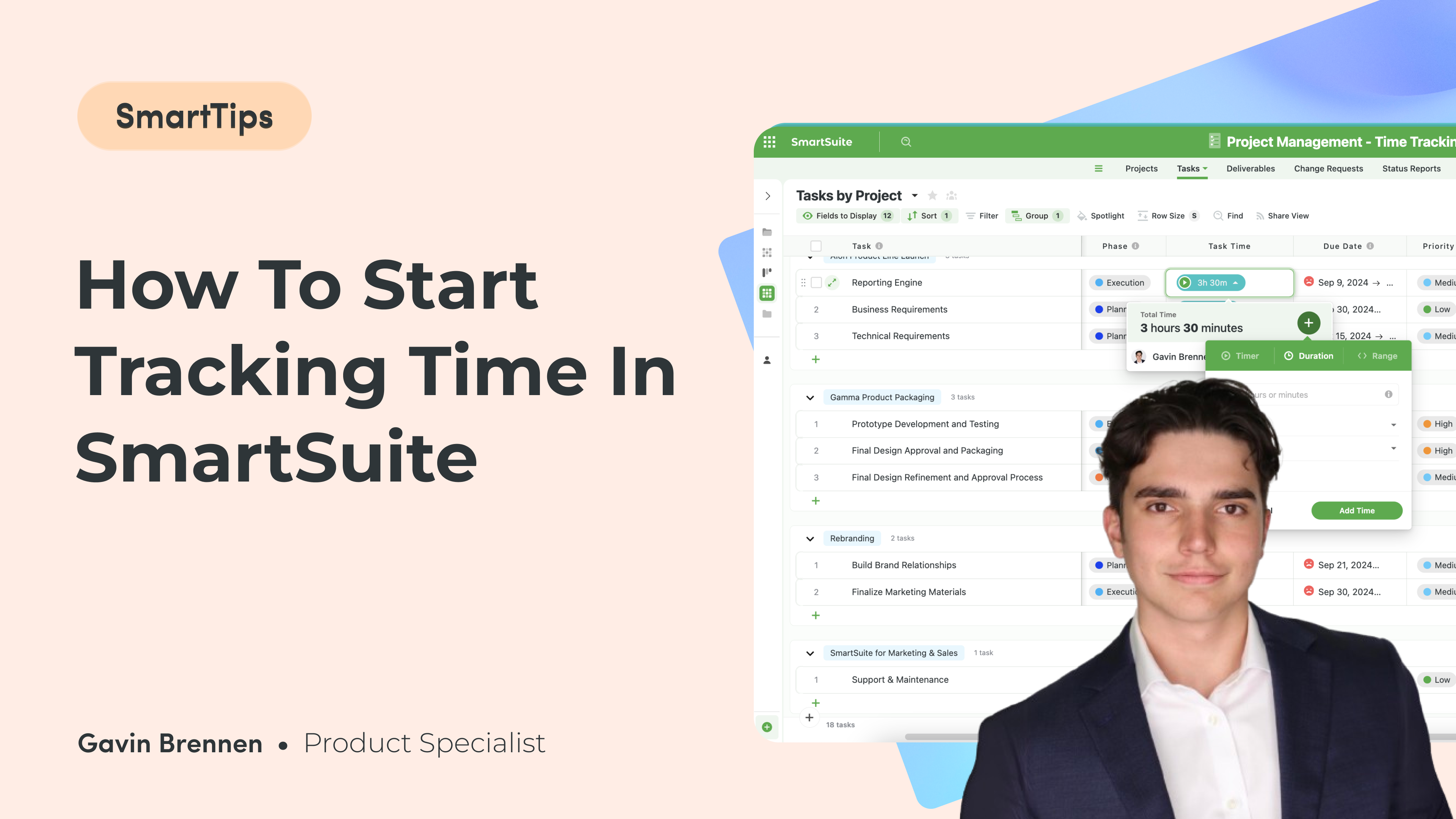 How To Start Tracking Time in SmartSuite