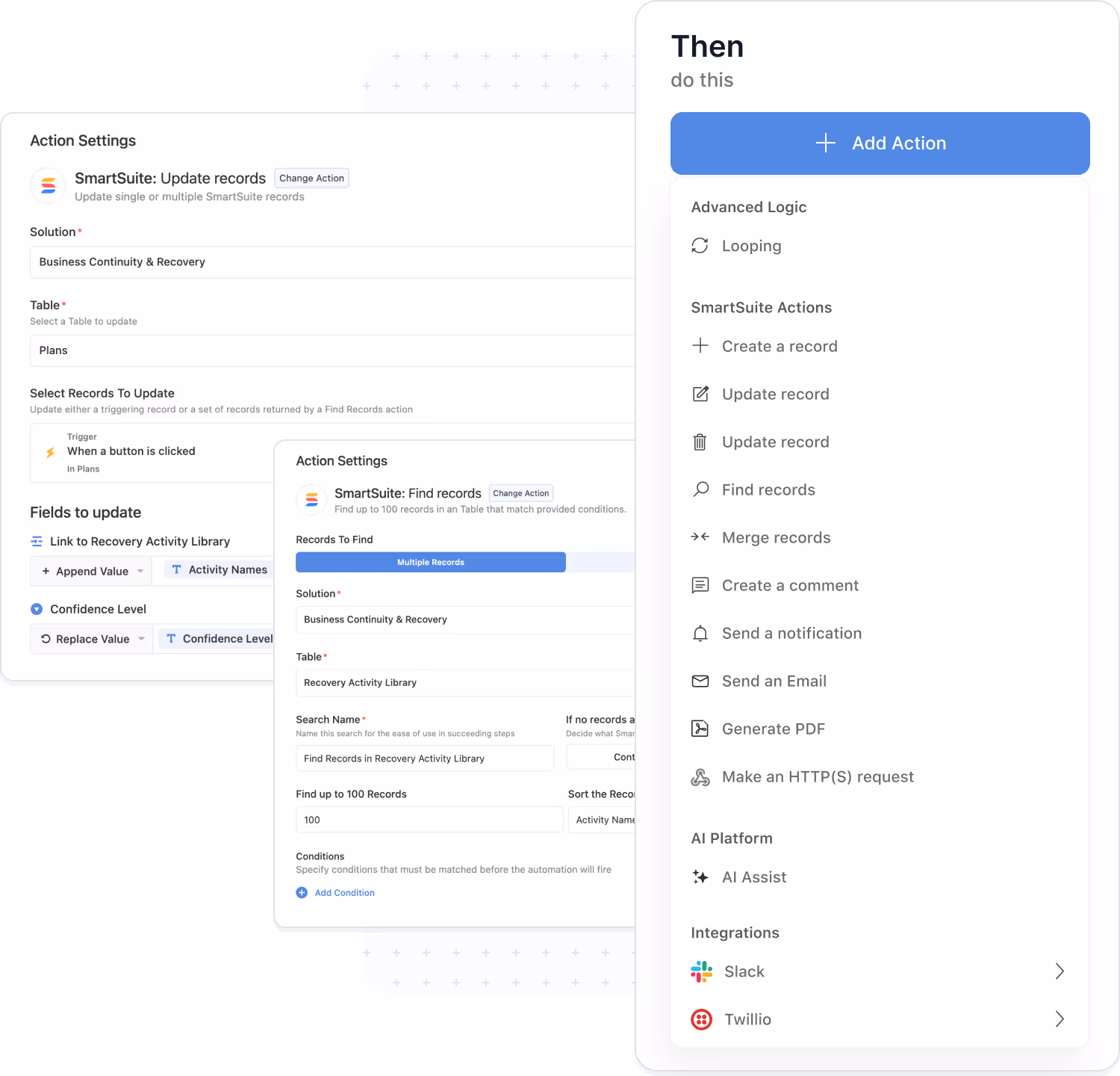 Automation Actions in SmartSuite