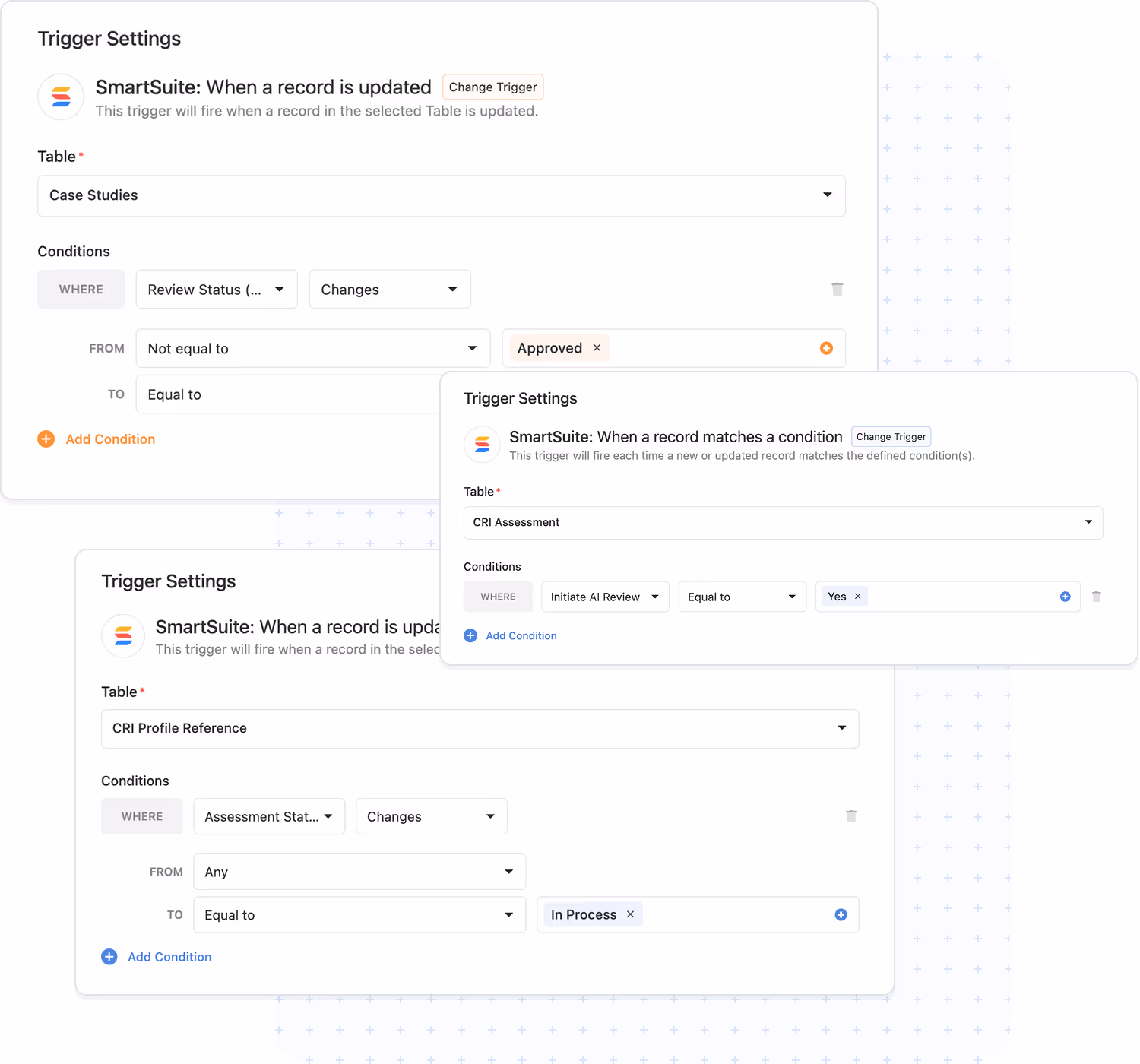 Trigger Filters in SmartSuite