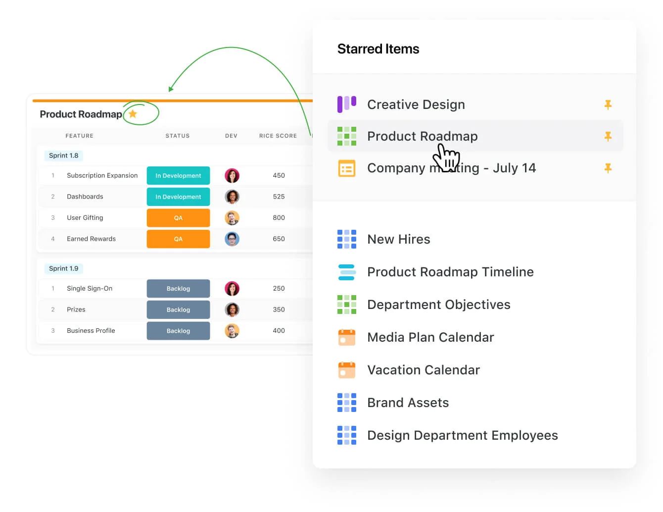 Image of SmartSuite's product roadmap