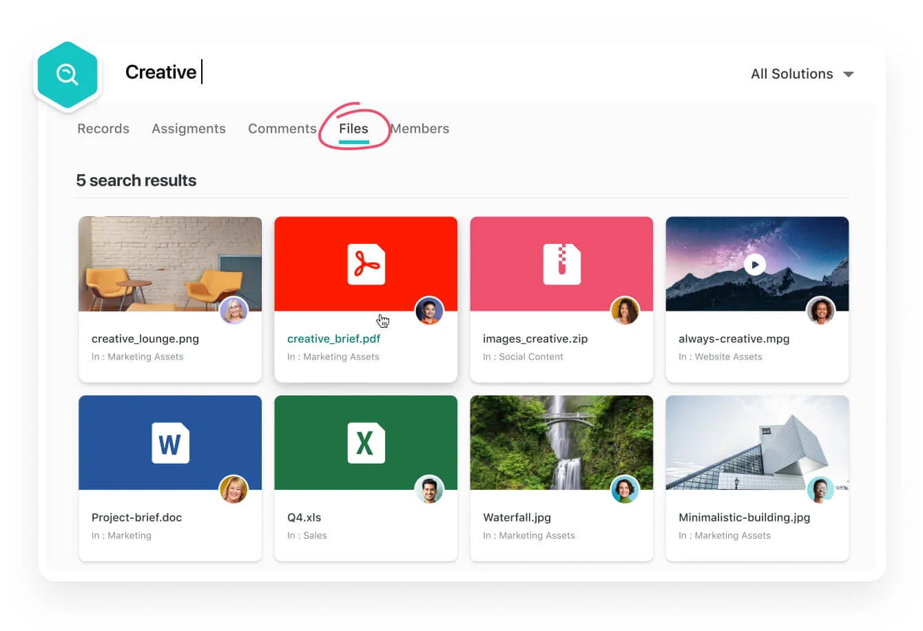 Example of SmartSuite's file management capabilities