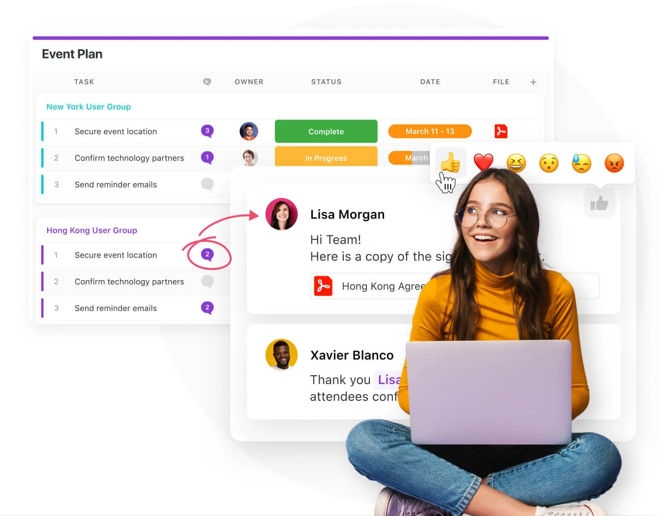 Screenshot: Team collaboration in SmartSuite