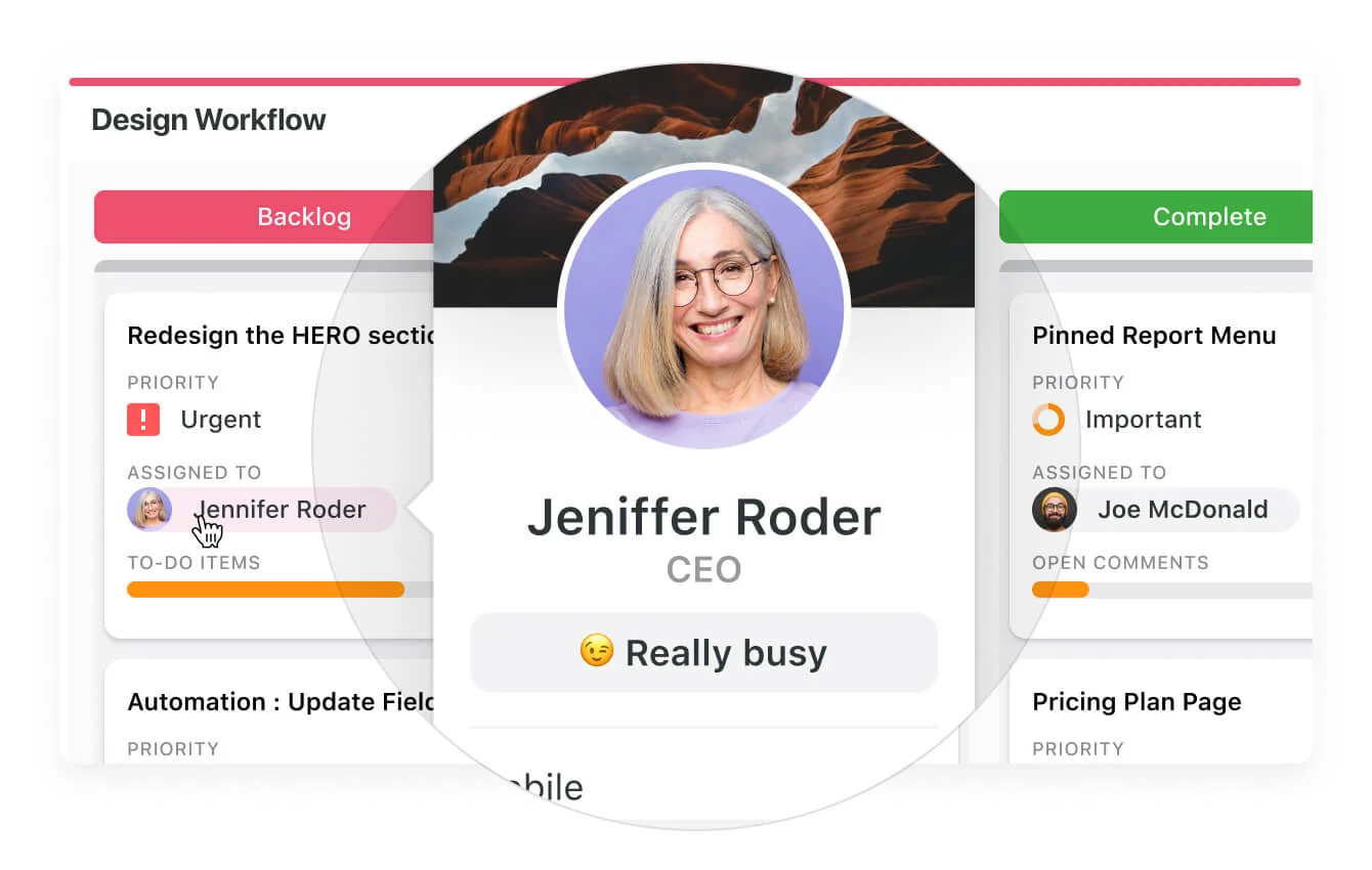 Screenshot: Team collaboration in SmartSuite
