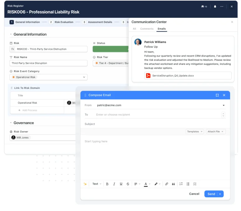 Screenshot: Collaboration built directly into IT service workflows in SmartSuite