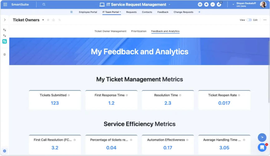 Screenshot: An all-in-one IT operations platform in SmartSuite