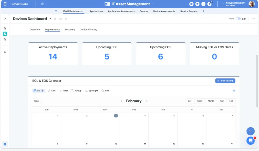 Screenshot: An all-in-one IT operations platform in SmartSuite